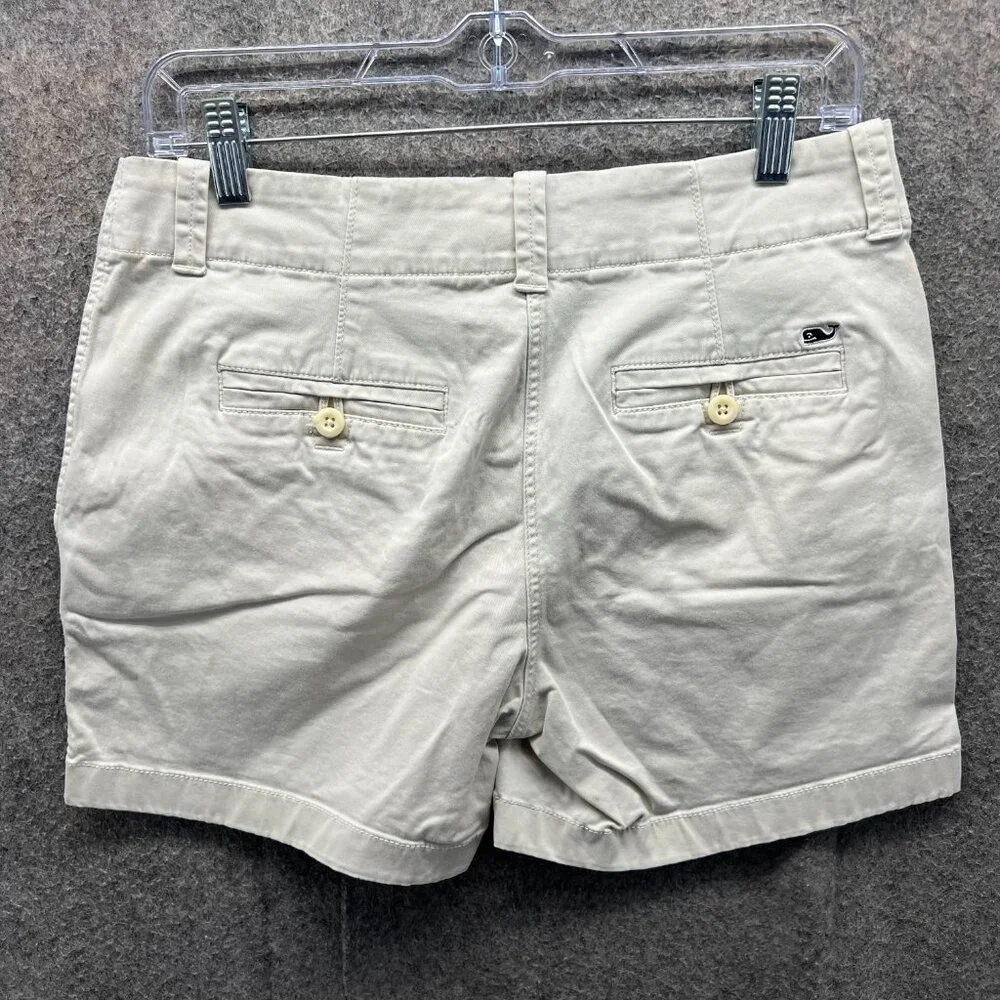 Vineyard Vines Shorts Womens 6 Beige Chino Flat Front Canvas Golf Golfer - Picture 4 of 10